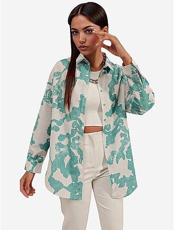 Chemise oversize à motif en popeline avec boutons bdart