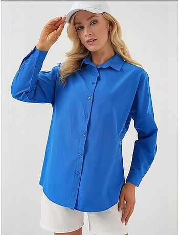 Chemise oversize à motif en popeline avec boutons bdart