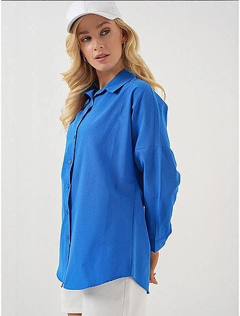 Chemise oversize à motif en popeline avec boutons bdart