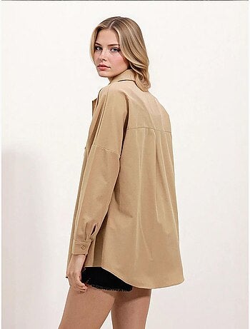 Chemise oversize à motif en popeline avec boutons bdart
