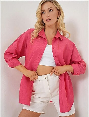 Chemise oversize à motif en popeline avec boutons bdart