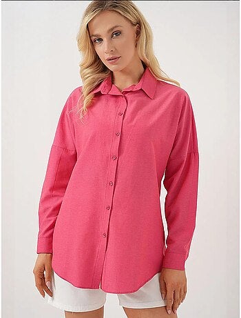 Chemise oversize à motif en popeline avec boutons bdart