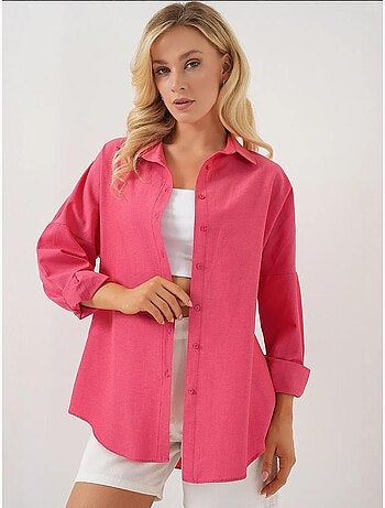 Chemise oversize à motif en popeline avec boutons bdart