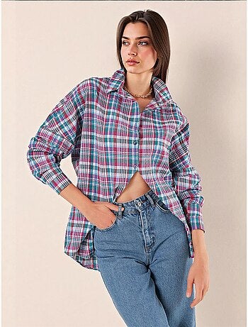 Chemise oversize à motif en popeline avec boutons bdart