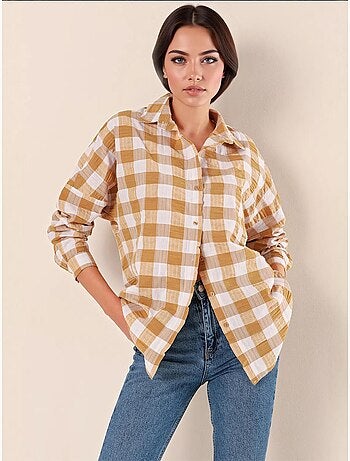 Chemise oversize à motif en popeline avec boutons bdart