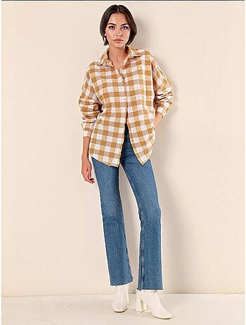 Chemise oversize à motif en popeline avec boutons bdart