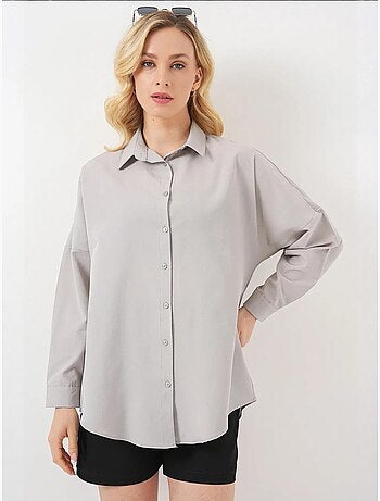 Chemise oversize à motif en popeline avec boutons bdart