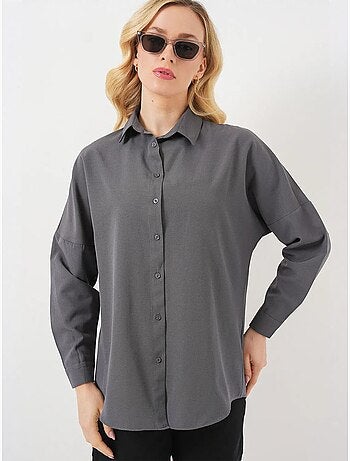 Chemise oversize à motif en popeline avec boutons bdart
