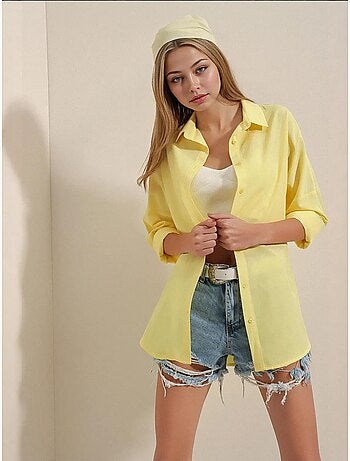 Chemise oversize à motif en popeline avec boutons bdart