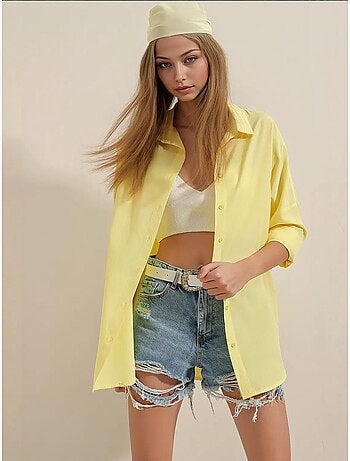 Chemise oversize à motif en popeline avec boutons bdart