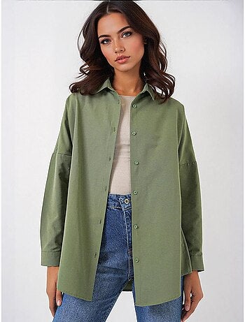 Chemise oversize à motif en popeline avec boutons bdart