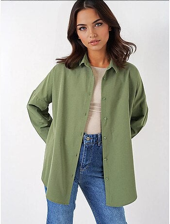 Chemise oversize à motif en popeline avec boutons bdart