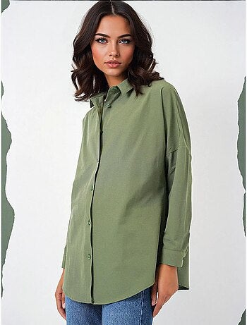 Chemise oversize à motif en popeline avec boutons bdart