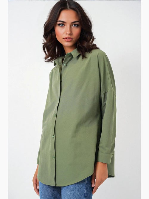 Chemise oversize à motif en popeline avec boutons bdart - Kiabi