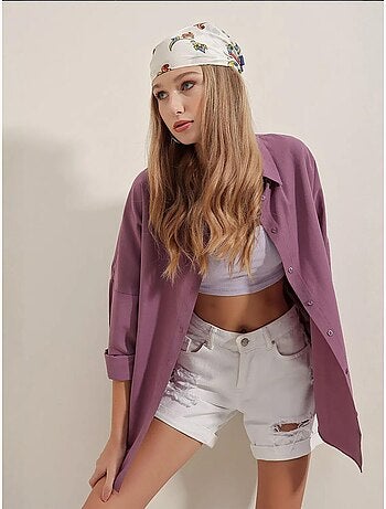 Chemise oversize à motif en popeline avec boutons bdart