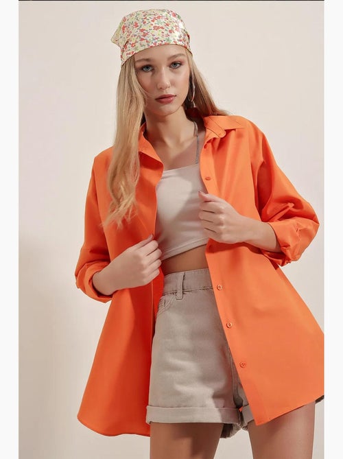 Chemise oversize à motif en popeline avec boutons bdart - Kiabi