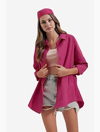 Chemise oversize à motif en popeline avec boutons bdart
