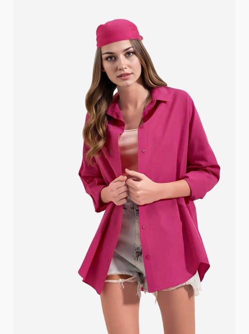 Chemise oversize à motif en popeline avec boutons bdart - Kiabi Chemise oversize à motif en popeline avec boutons bdart - Kiabi
