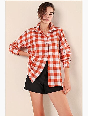 Chemise oversize à motif en popeline avec boutons bdart