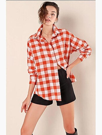 Chemise oversize à motif en popeline avec boutons bdart