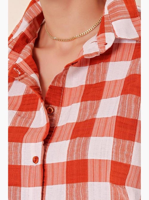 Chemise oversize à motif en popeline avec boutons bdart - Kiabi Chemise oversize à motif en popeline avec boutons bdart - Kiabi