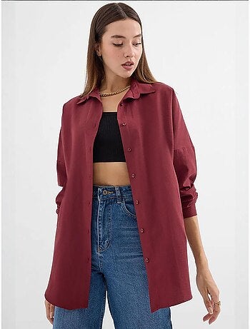 Chemise oversize à motif en popeline avec boutons bdart