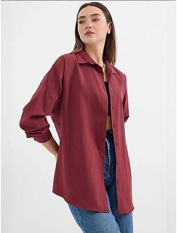 Chemise oversize à motif en popeline avec boutons bdart