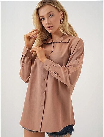 Chemise oversize à motif en popeline avec boutons bdart