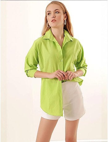 Chemise oversize à motif en popeline avec boutons bdart