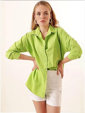 Chemise oversize à motif en popeline avec boutons bdart