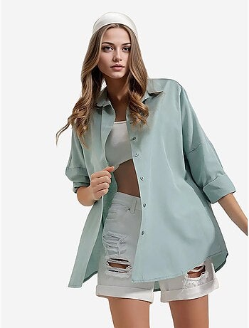 Chemise oversize à motif en popeline avec boutons bdart