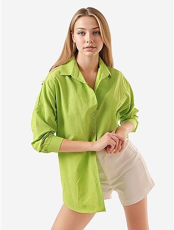 Chemise oversize à motif en popeline avec boutons bdart