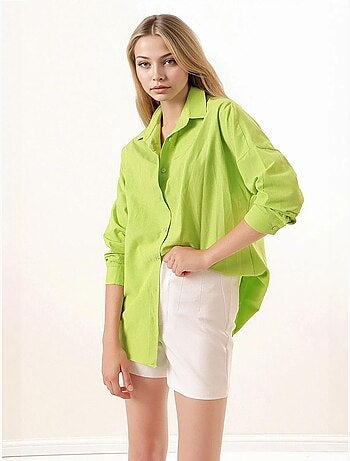 Chemise oversize à motif en popeline avec boutons bdart