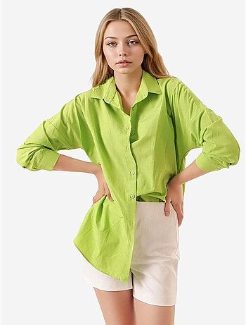 Chemise oversize à motif en popeline avec boutons bdart