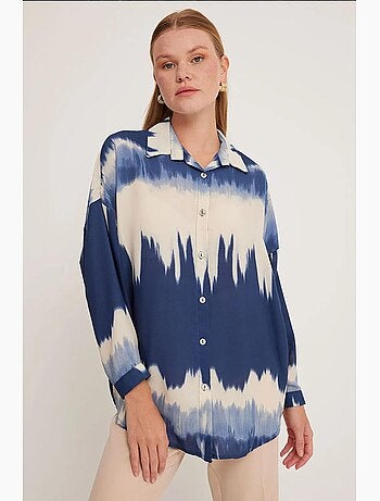 Chemise oversize à motifs orange et noir bdart