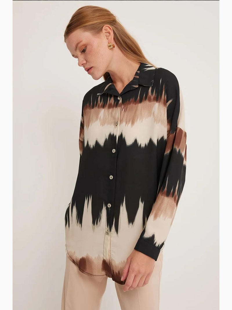 Chemise oversize à motifs orange et noir bdart Noir Marron - Kiabi