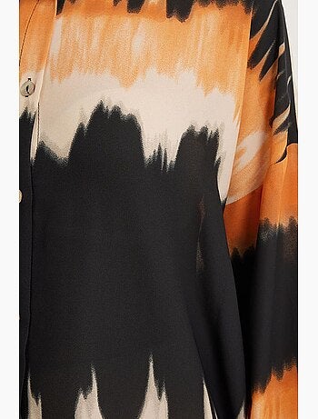 Chemise oversize à motifs orange et noir bdart