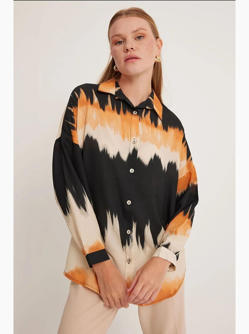 Chemise oversize à motifs orange et noir bdart Rouge brique - Kiabi