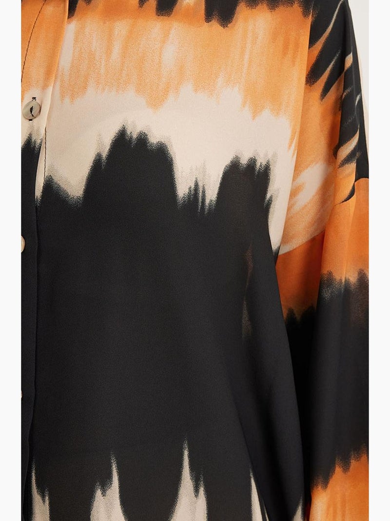 Chemise oversize à motifs orange et noir bdart Rouge brique - Kiabi