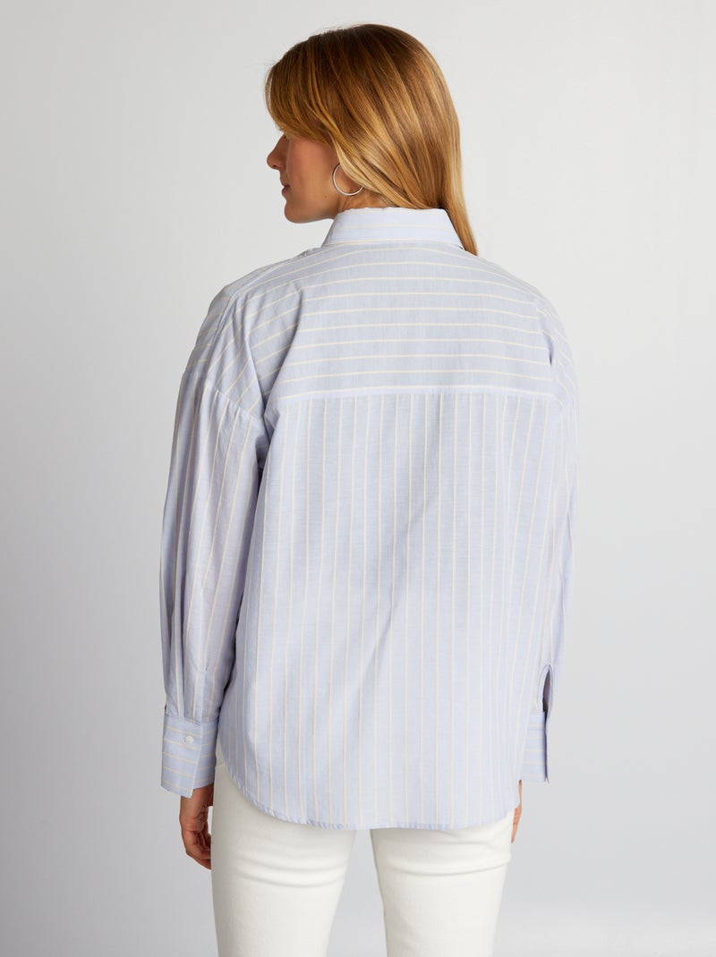Chemise oversize à rayures Bleu - Kiabi