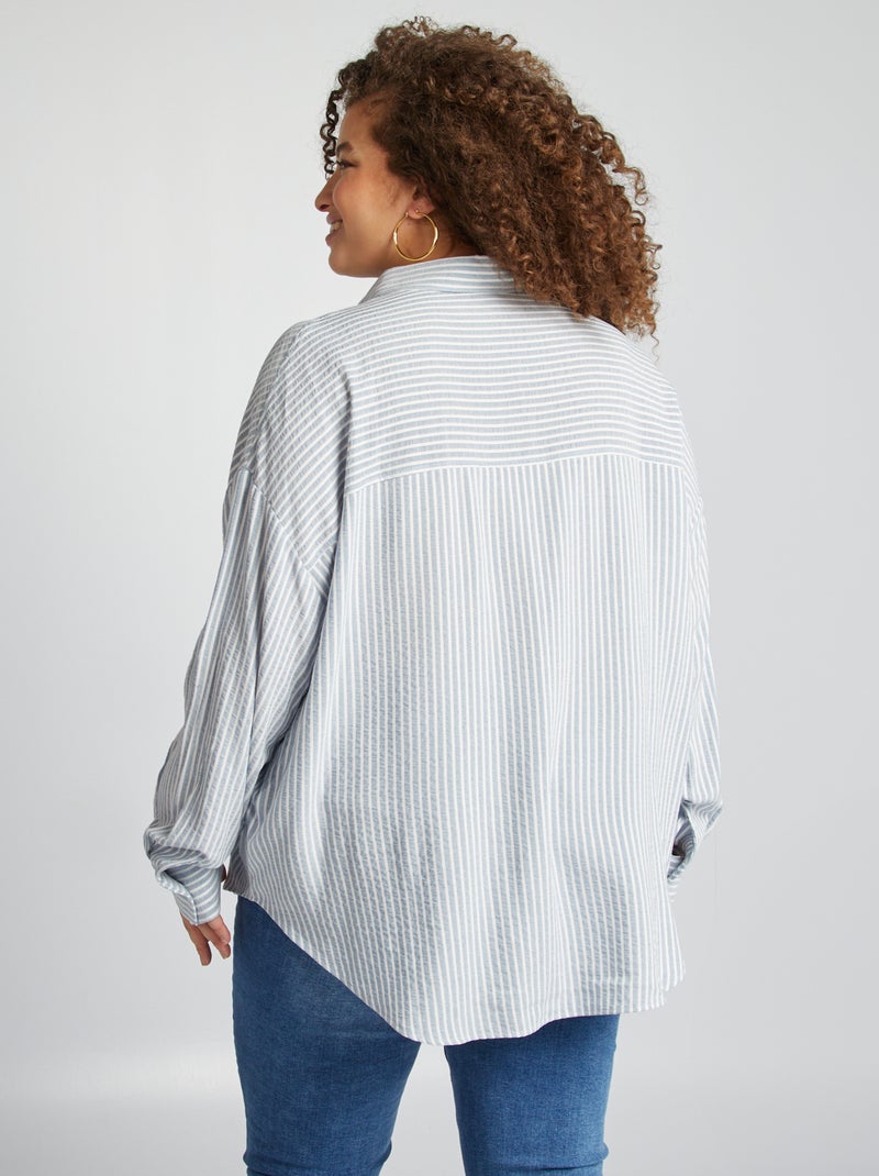 Chemise oversize à rayures Bleu - Kiabi