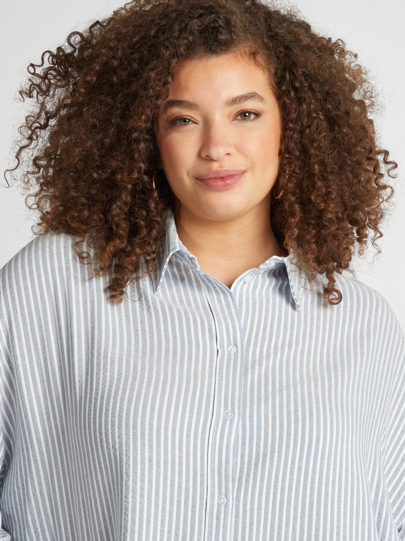 Chemise oversize à rayures Bleu - Kiabi