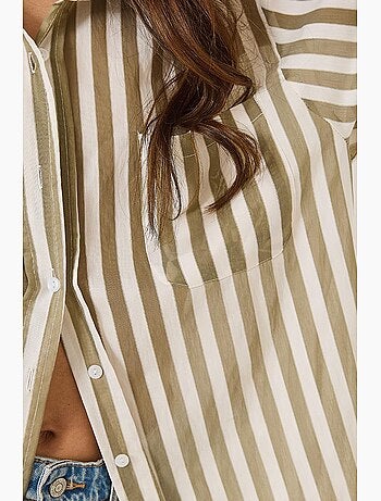 Chemise oversize à rayures et poche unique lucci