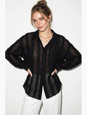 Chemise oversize à rayures lucci