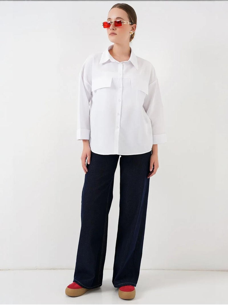 Chemise oversize avec détails de poche bdart Blanc - Kiabi