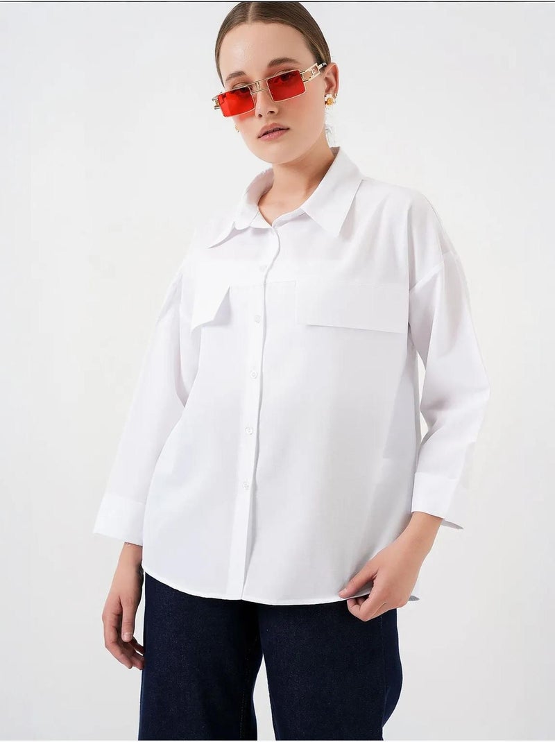 Chemise oversize avec détails de poche bdart Blanc - Kiabi