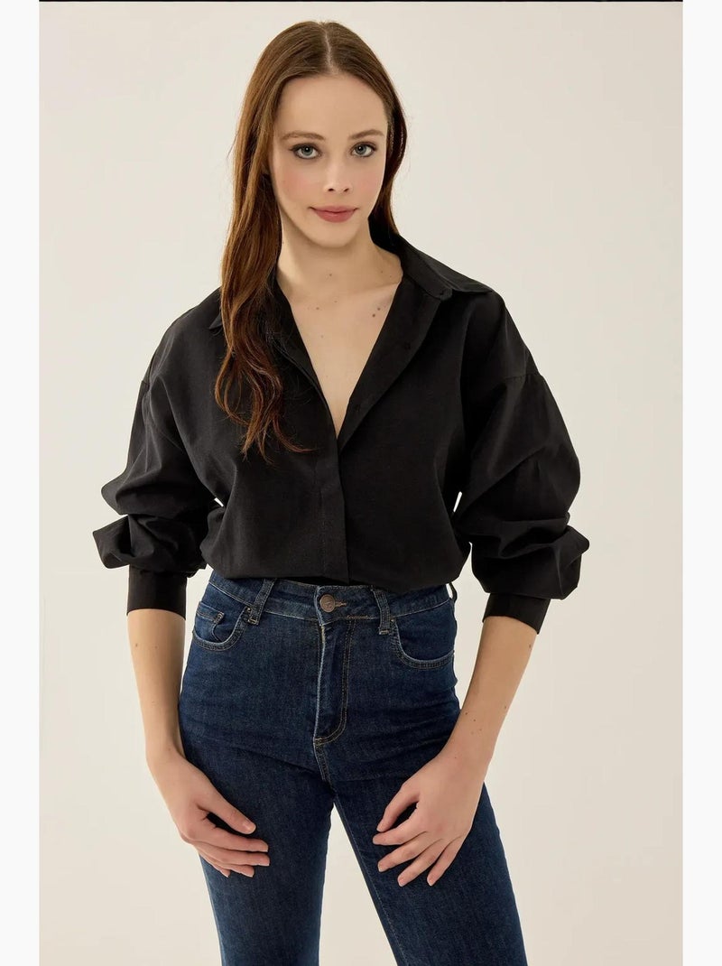 Chemise oversize basique hiccup Noir - Kiabi