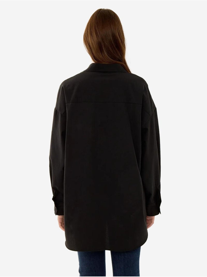 Chemise oversize basique Noir - Kiabi