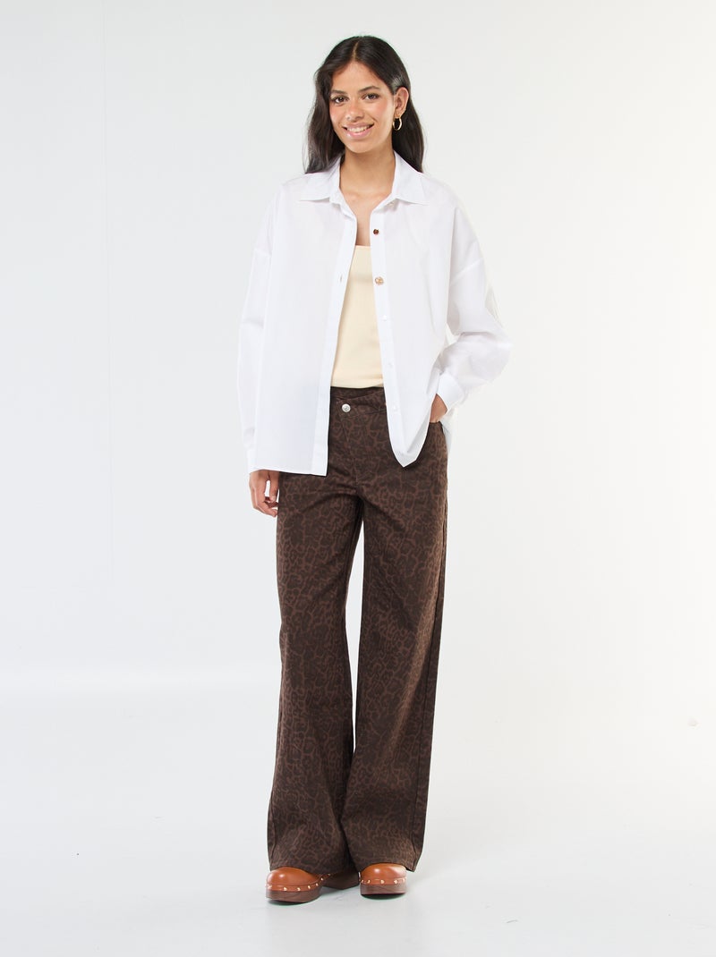 Chemise oversize boutons fantaisie Blanc - Kiabi