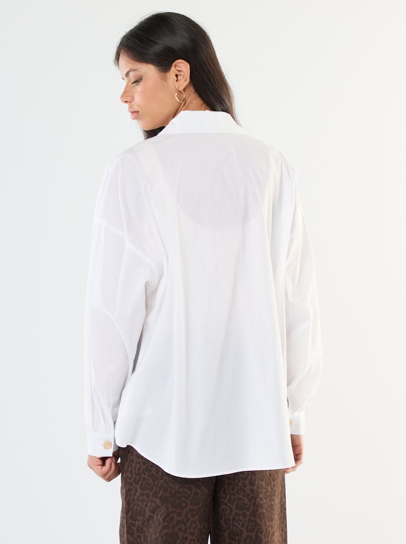 Chemise oversize boutons fantaisie Blanc - Kiabi